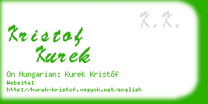 kristof kurek business card