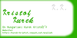 kristof kurek business card